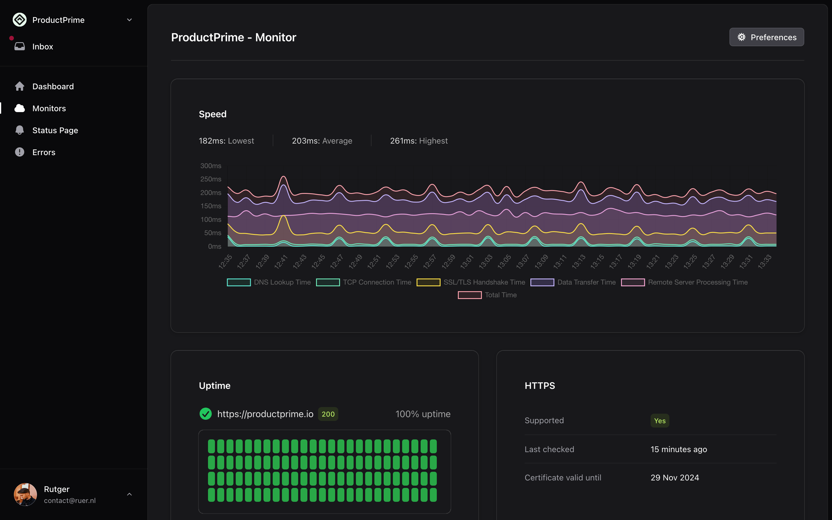 Ranetrace Uptime monitoring for Laravel screenshot